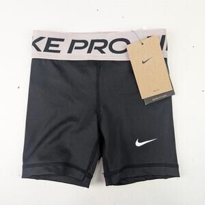 Nike Pro Girls XS Bike 3" Shorts - Black & Platinum Violet